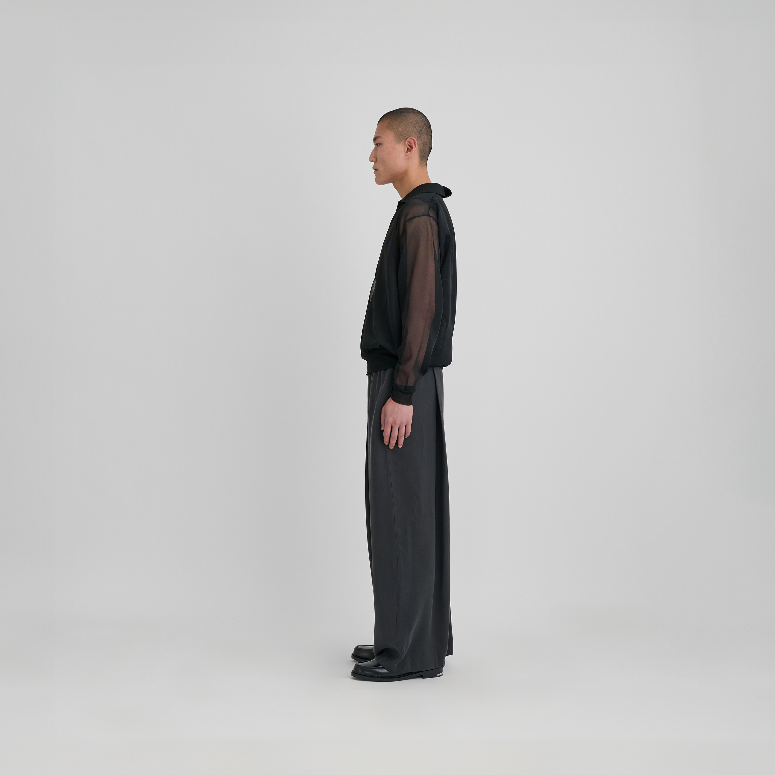 トップス stein 25SS Sheer Light Knit Skipper L/S ssstein(シュタイン)/SHEER LIGHT KNIT SKIPPER LS/BLACK 通販