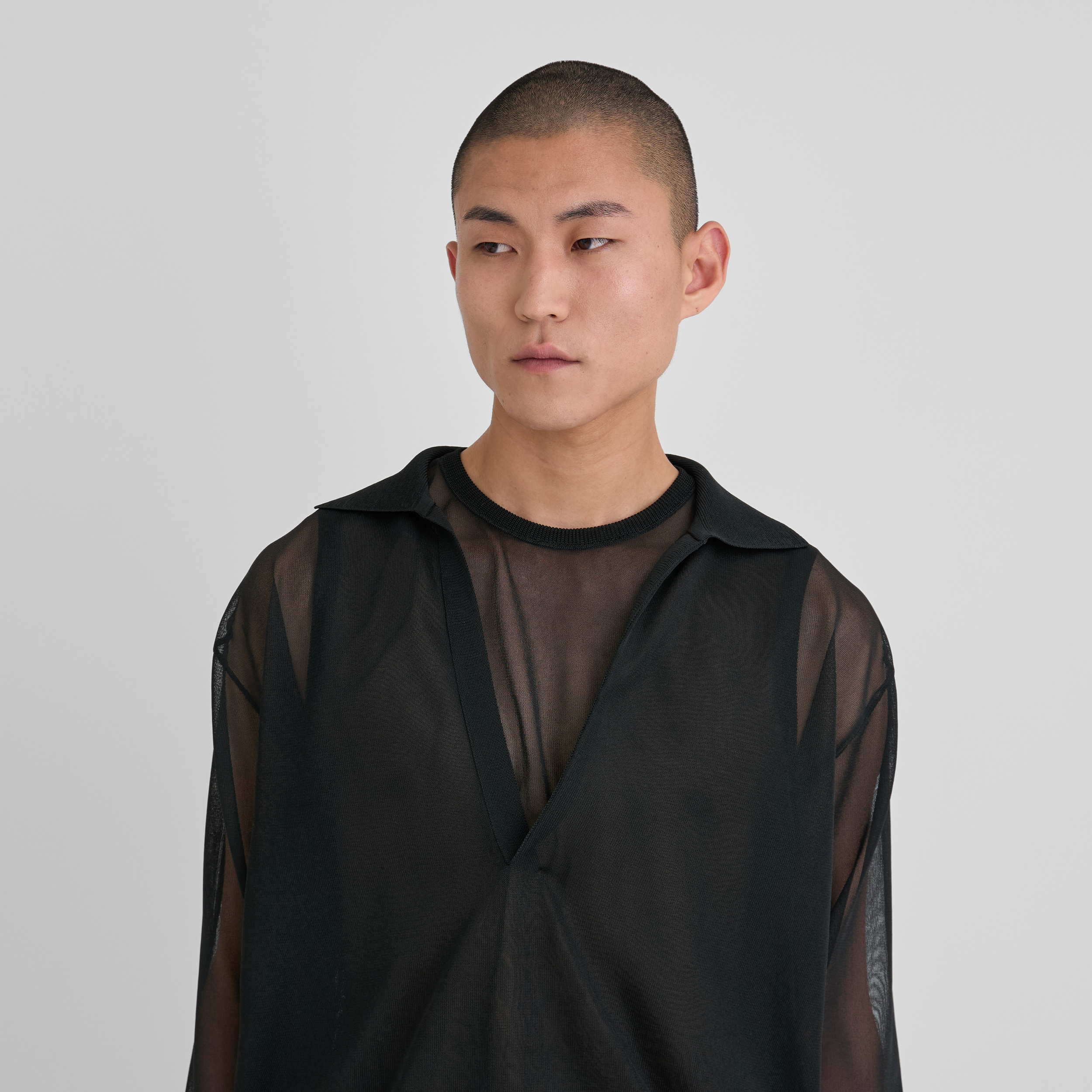 ニット+セーター ssstein SHEER KNIT COLLAR COMBINATION Future Present - SSSTEIN | Sheer Collar Combination Knit