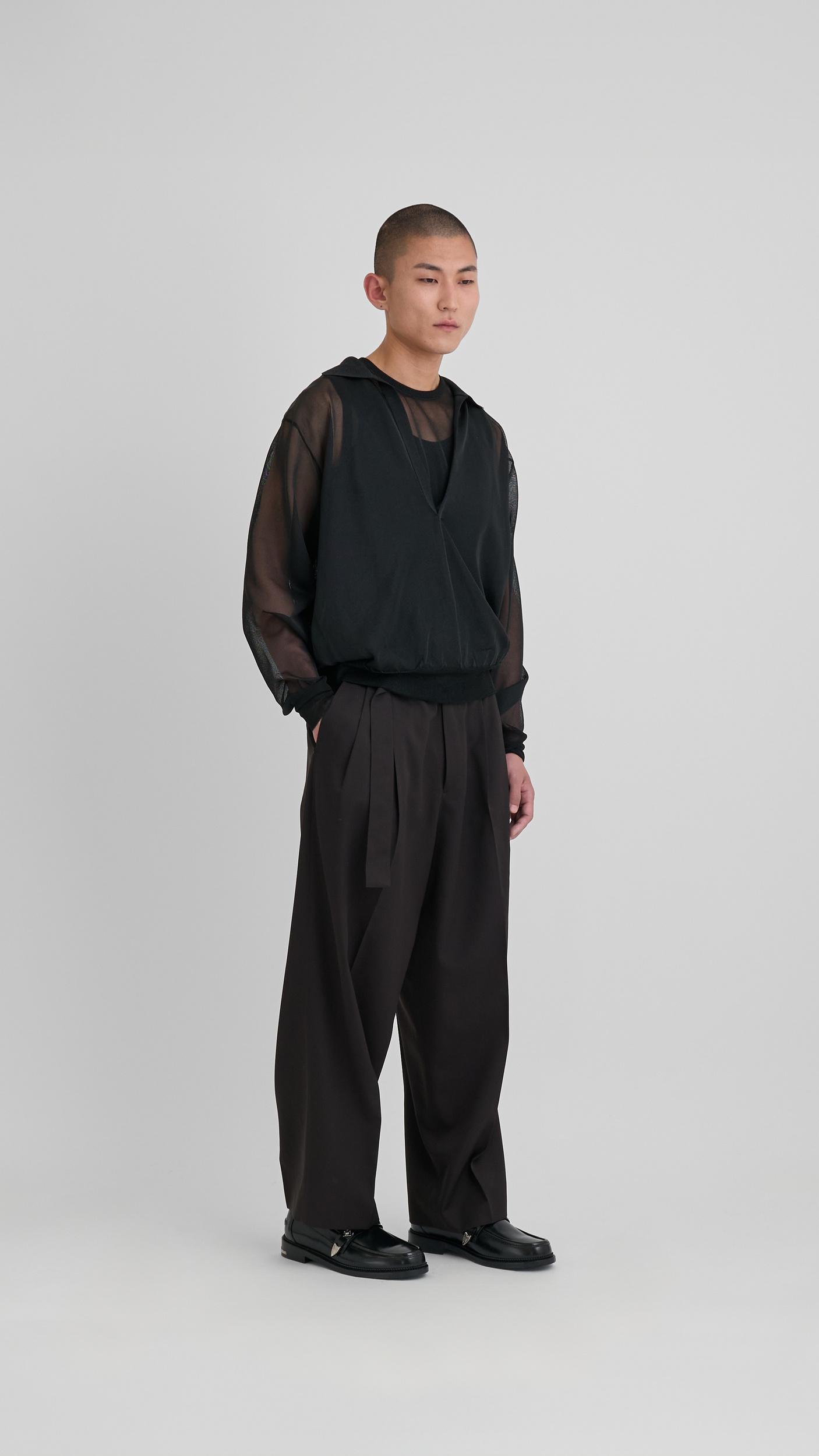 Future Present - SSSTEIN | Belted Wide Straight Trousers