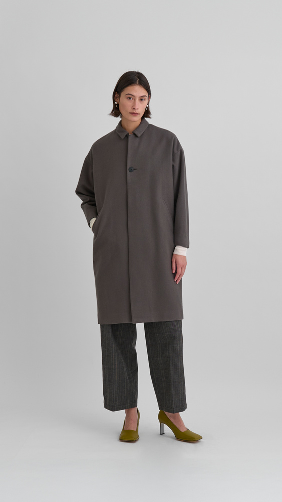 Future Present - YOKE | Wool Melton Big Balmacaan Coat