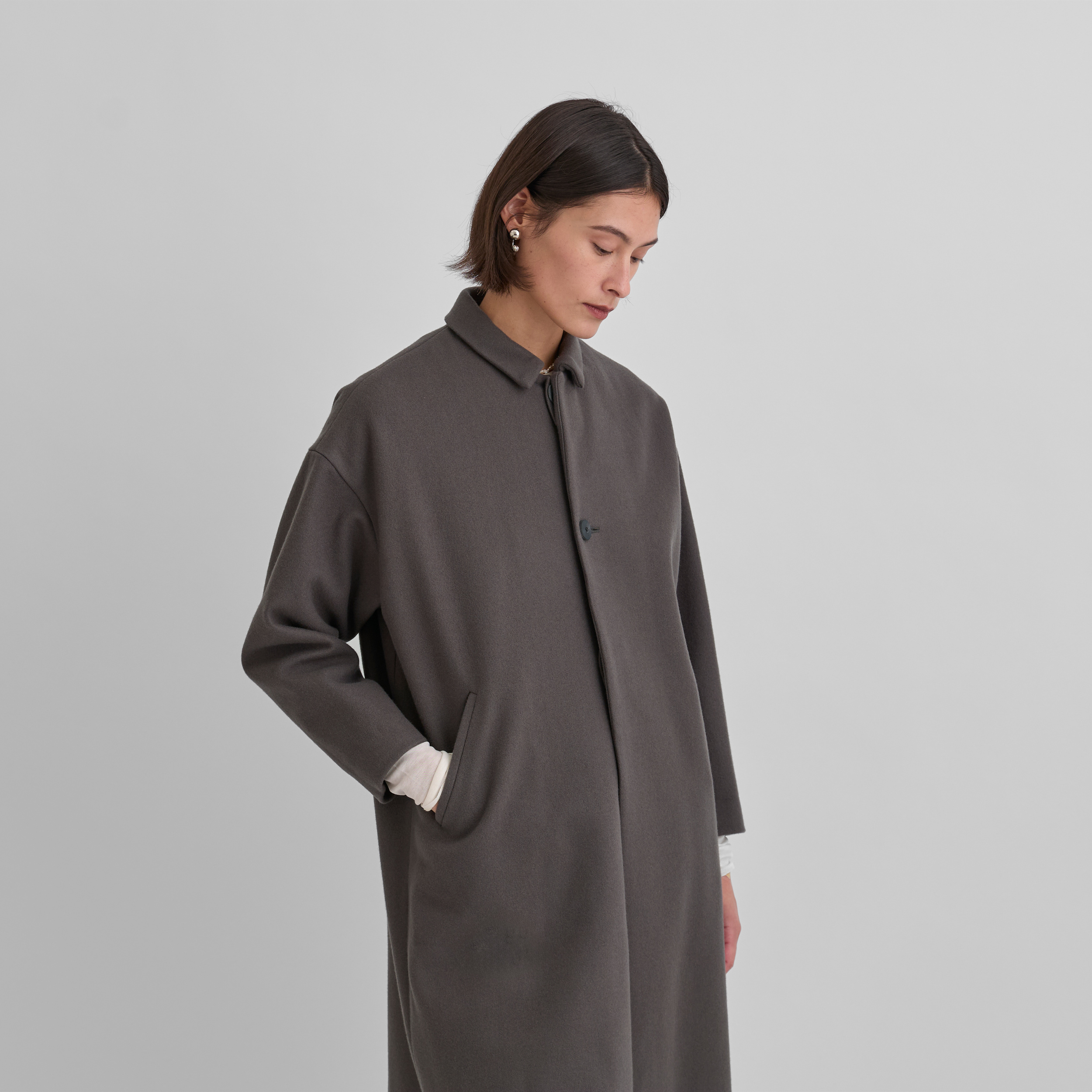 Future Present - YOKE | Wool Melton Big Balmacaan Coat