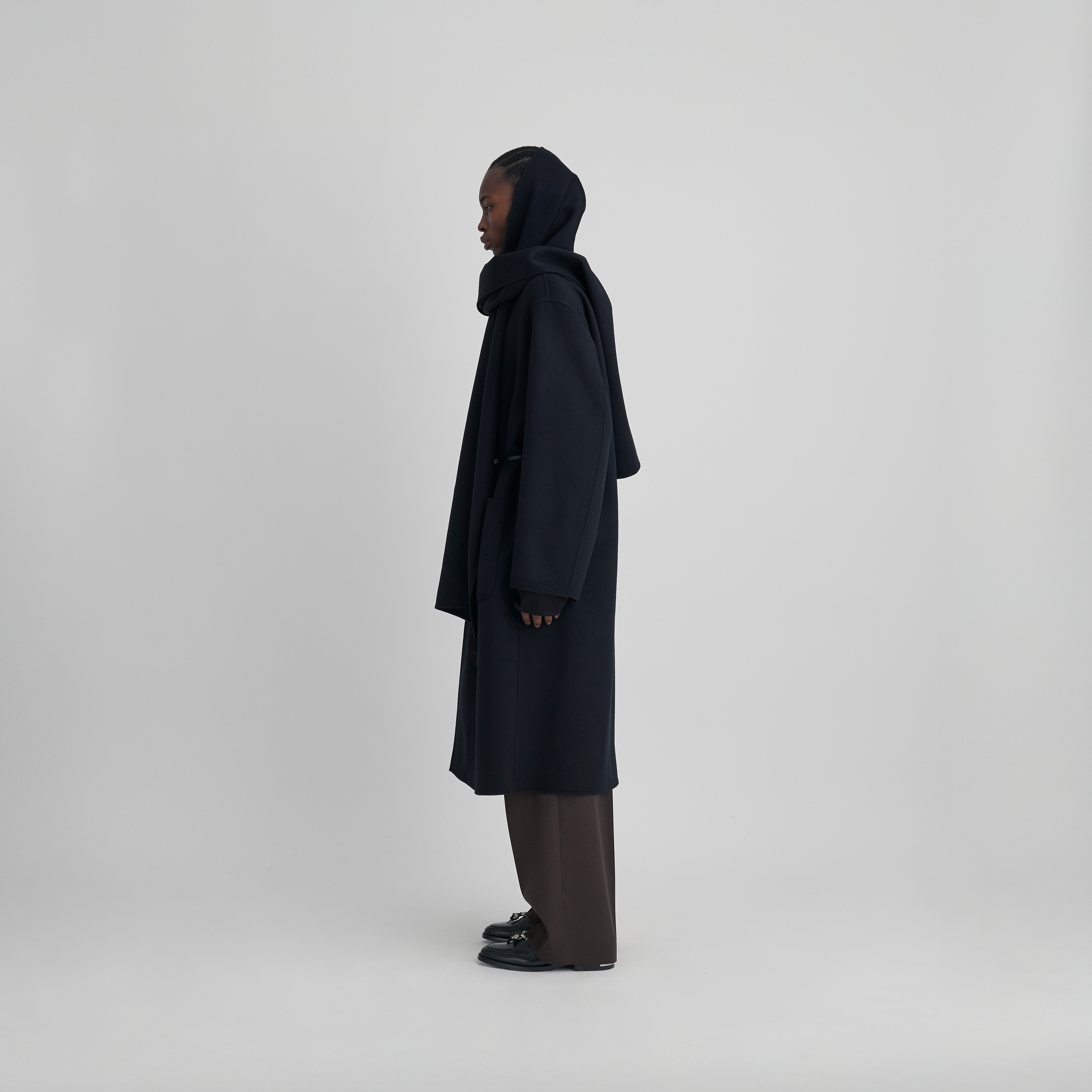 Future Present - SSSTEIN | Wool Cashmere Beaver Reversible Stole Coat