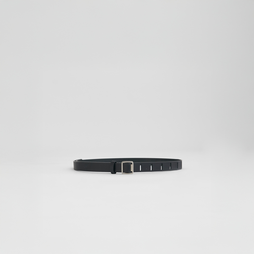 YOKE Narrow Leather Belt(BLACK×SILVER) YOKE - 【残りわずか】Narrow Leather Belt(BLACK×SILVER