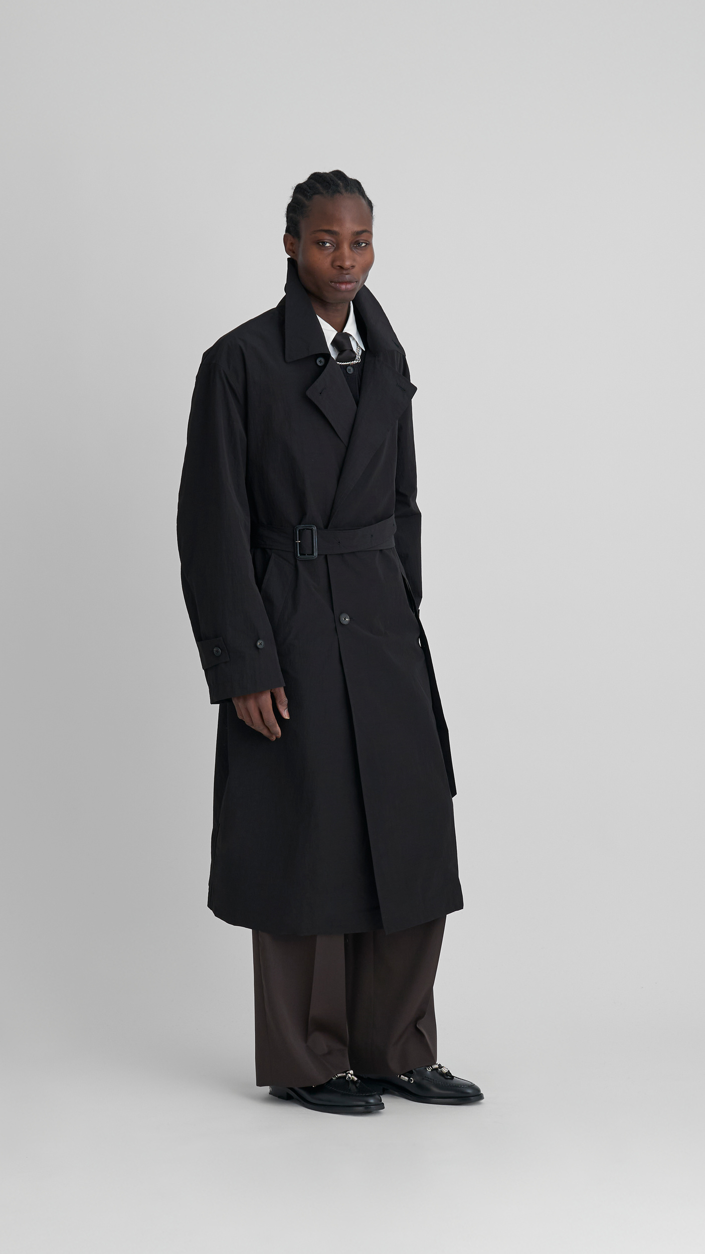 Future Present - SSSTEIN | Windproof Nylon Double Breasted Coat