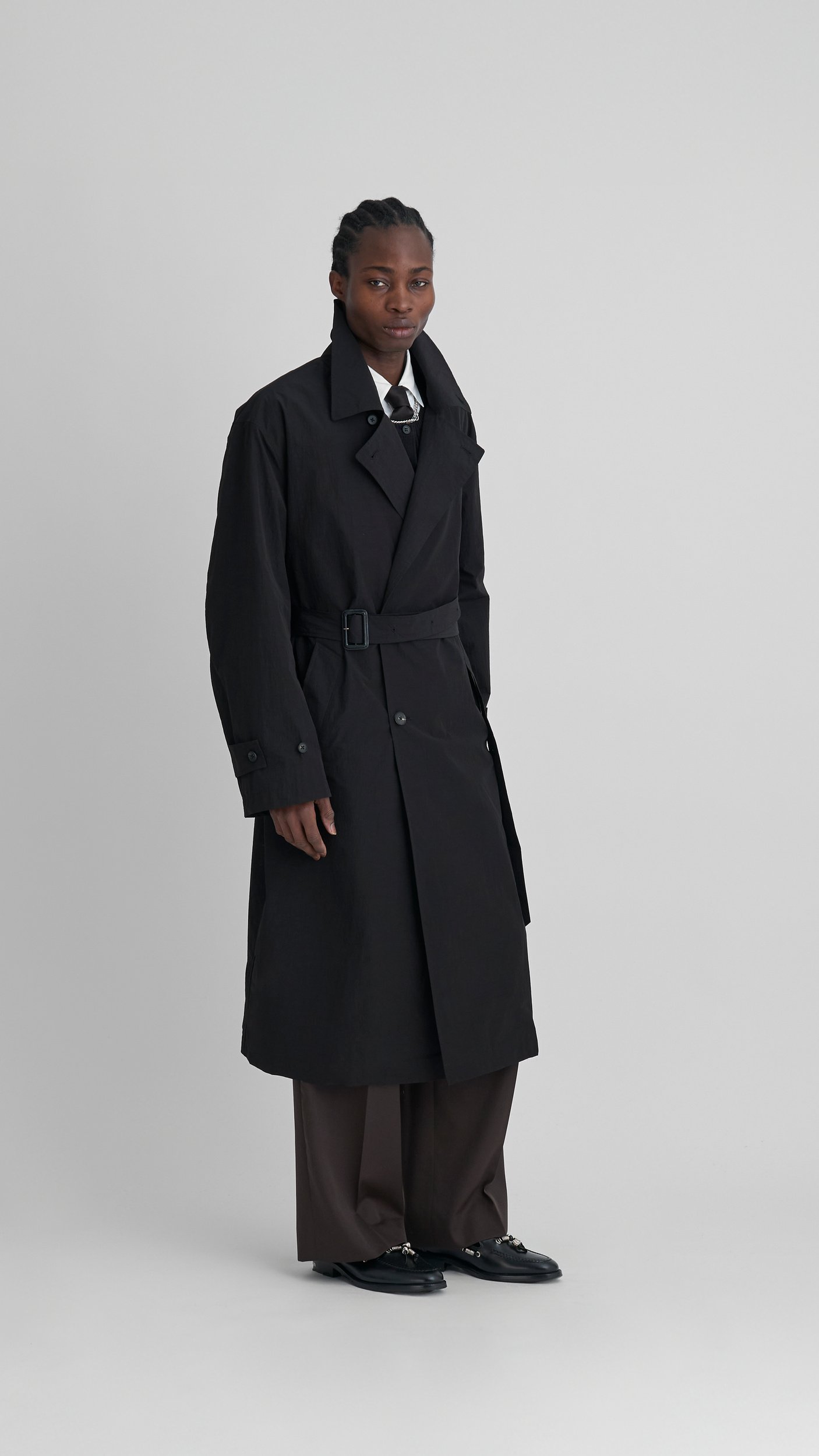 Future Present - SSSTEIN | Windproof Nylon Double Breasted Coat