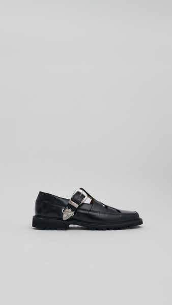 靴 TOGA VIRILIS LOAFER BLACK POLIDO Toga Virilis Black Polished Loafers - Business Casual Shoes