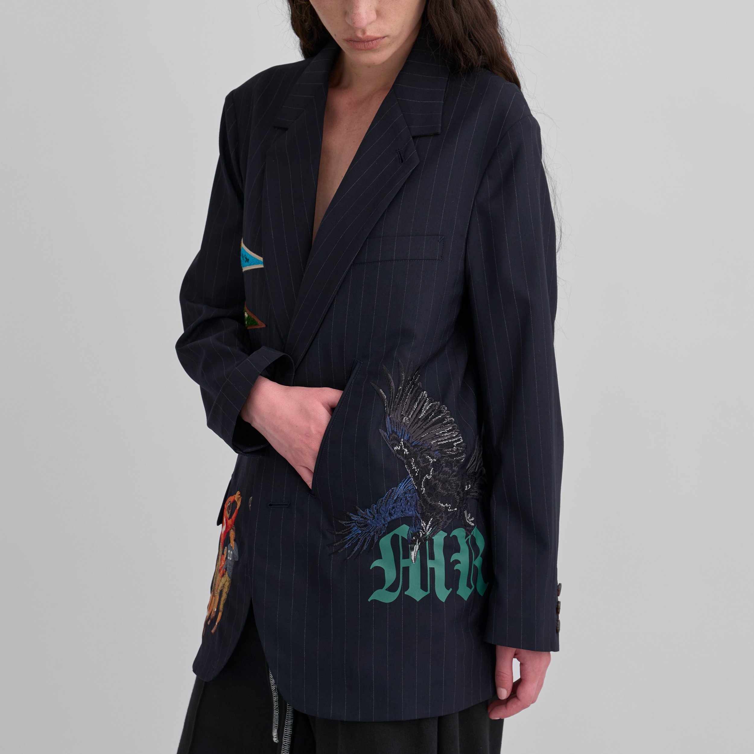 Future Present - KHOKI | Pinstripe Pattern Jacket