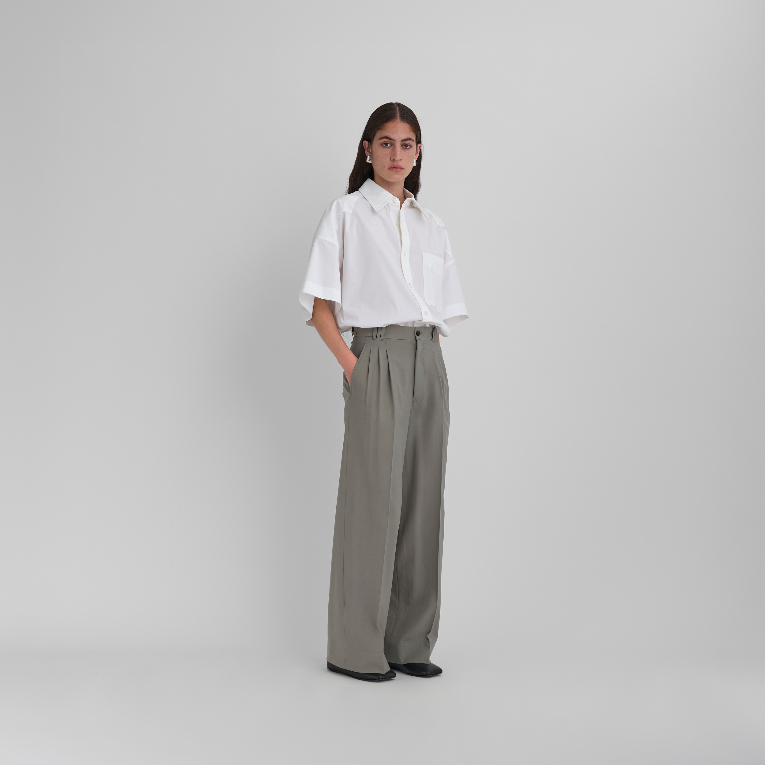 Future Present - YOKE | Tropical Wool 3 Pleated Wide Leg Trousers