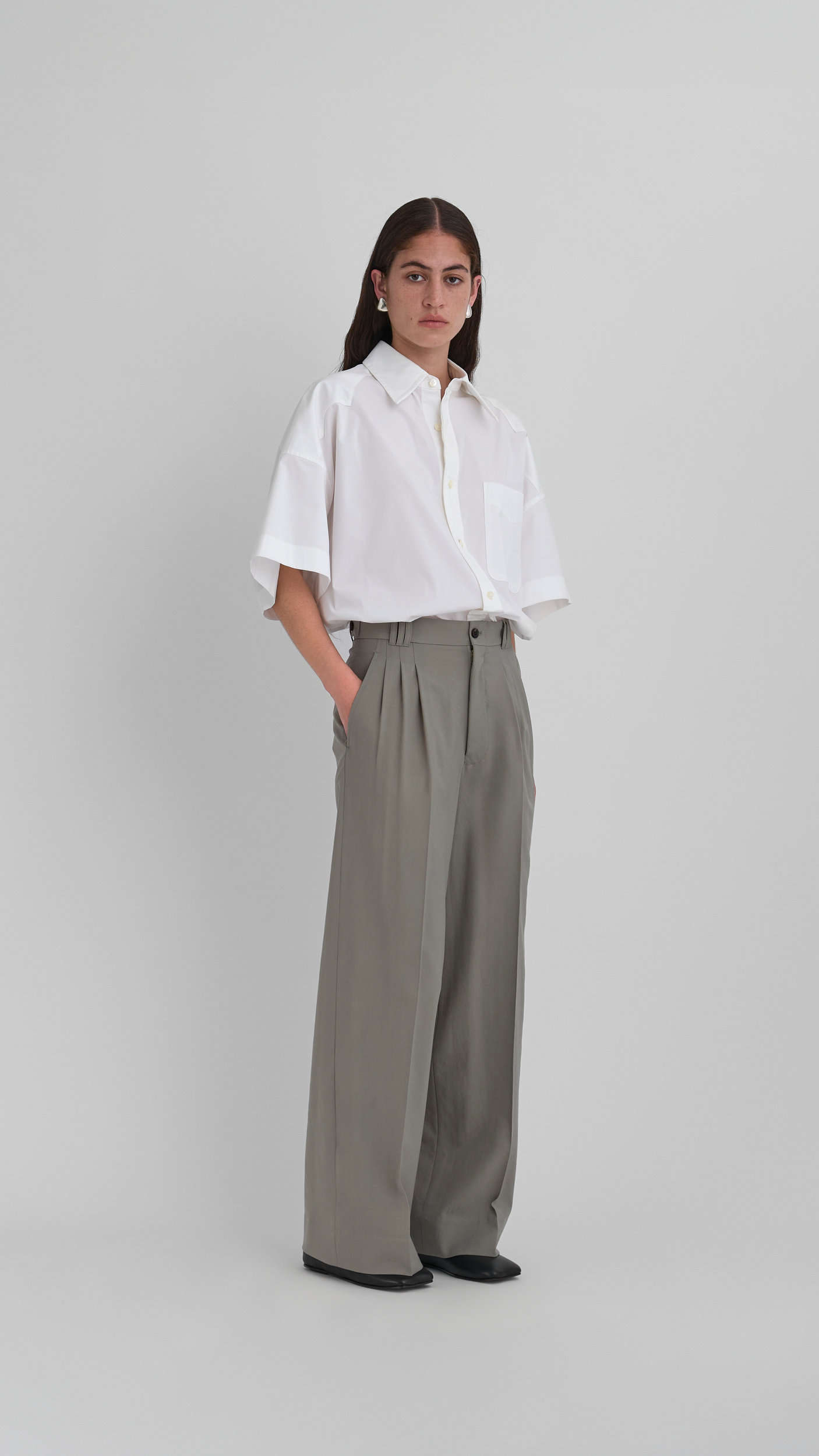 Future Present - YOKE | Tropical Wool 3 Pleated Wide Leg Trousers