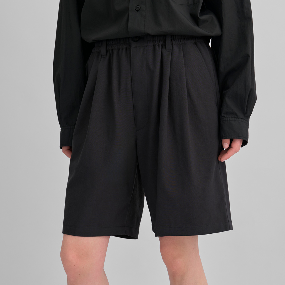 Future Present - YOKE | Tropical Wool Wide Leg Easy Shorts