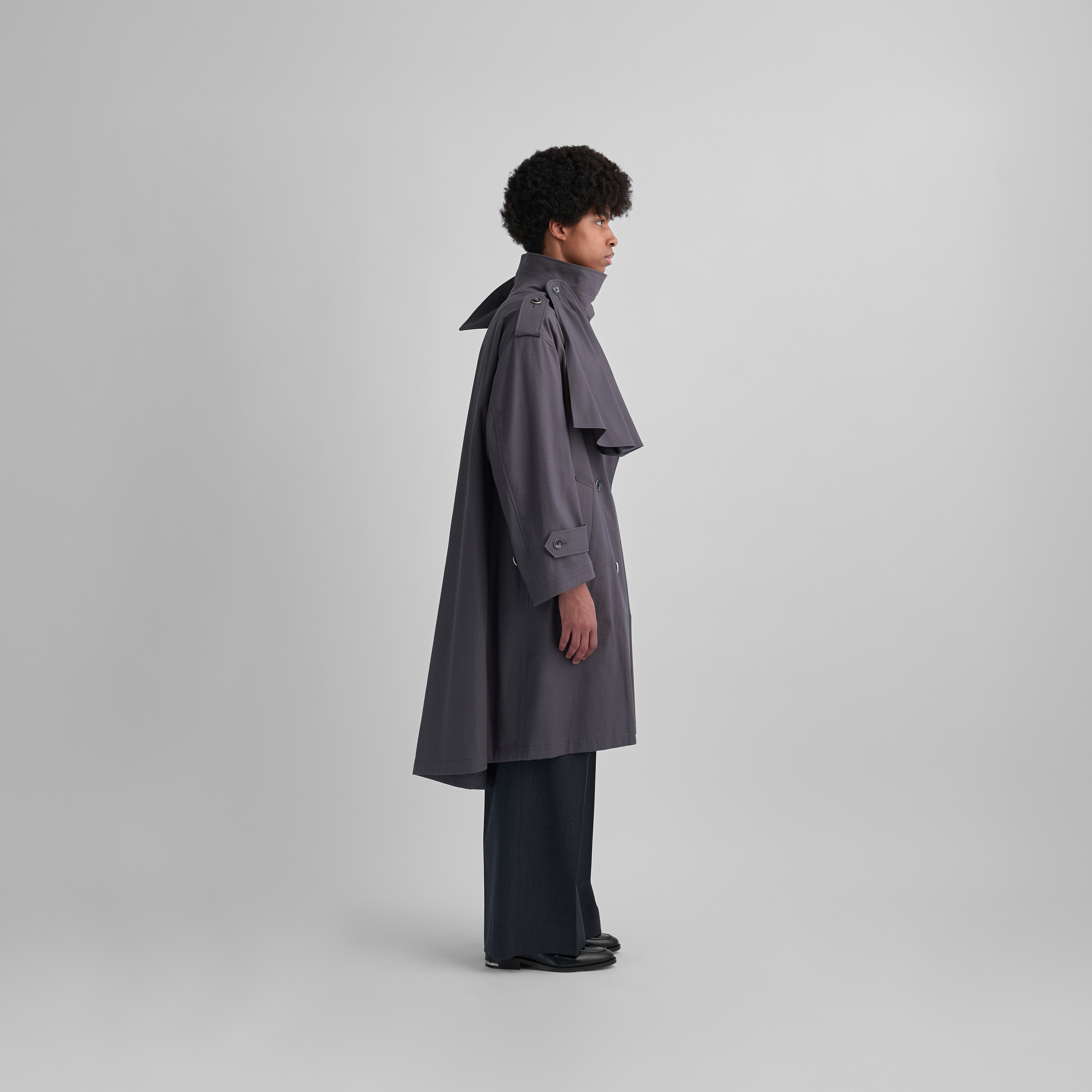 マメクロゴウチ Grain Finish Flap Front Jacket Future Present - MAME KUROGOUCHI | Grain Finish Flap Front Jacket