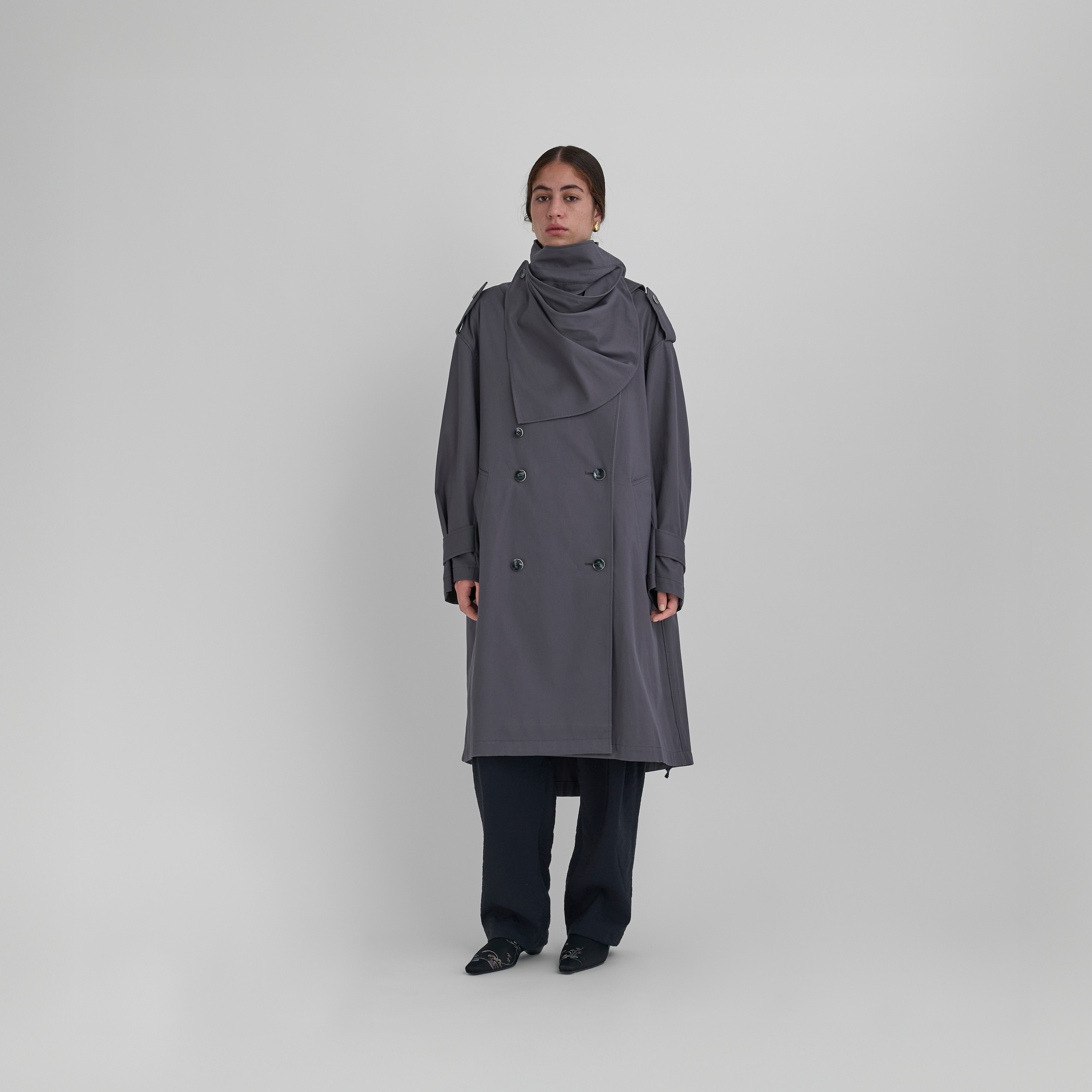 Future Present - MAME KUROGOUCHI | Grain Finish Flap Front Jacket