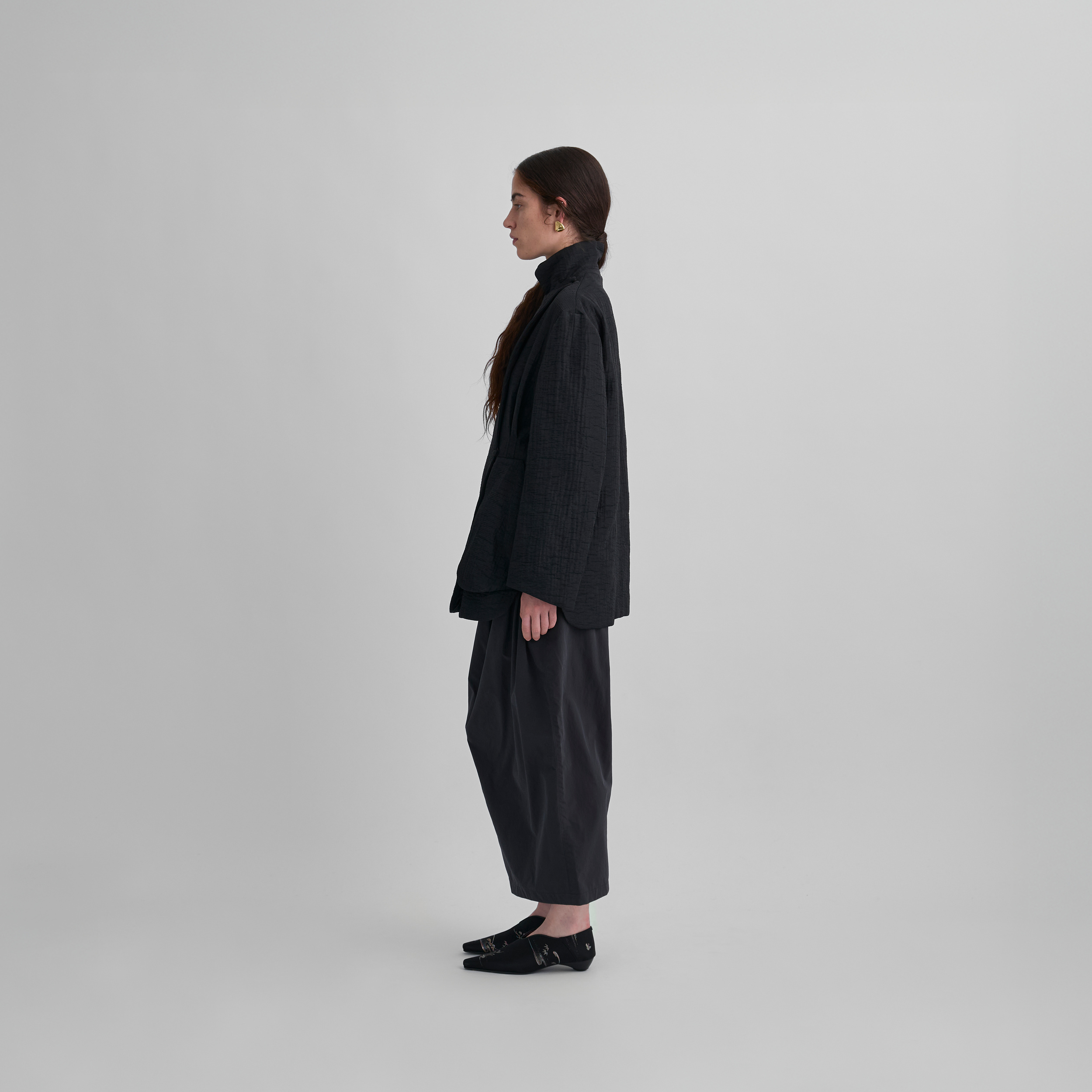 Future Present - MAME KUROGOUCHI | Grain Finish Flap Front Jacket