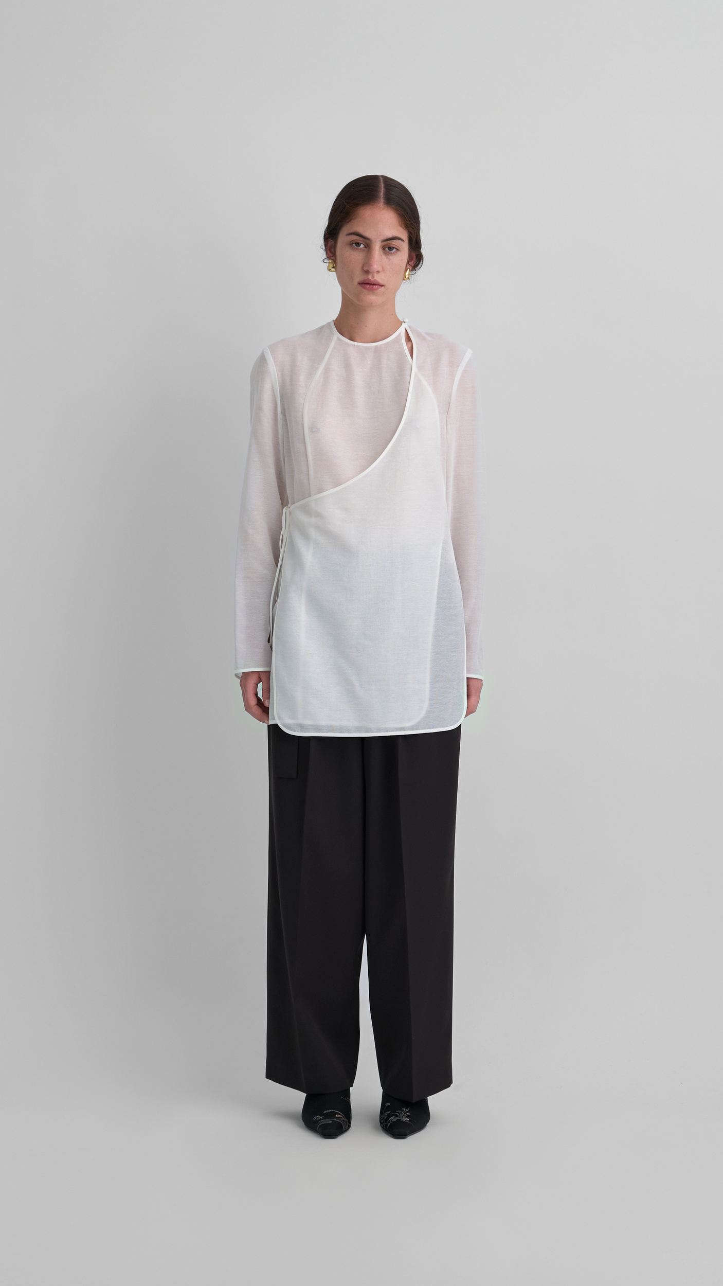 トップス Mame Kurogouchi botanical top size 2 Future Present - MAME KUROGOUCHI | Botanical Motif Sheer Top