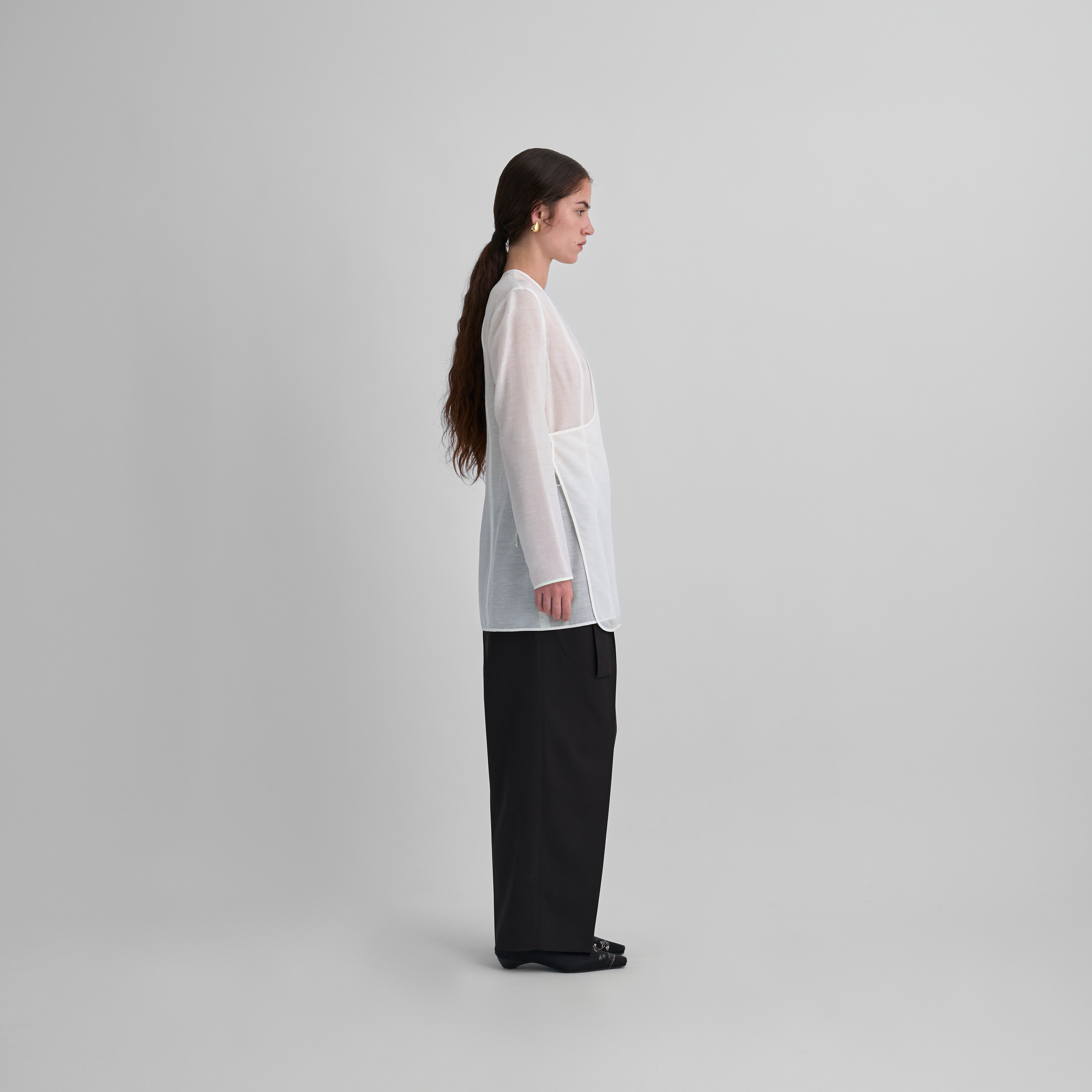 Future Present - MAME KUROGOUCHI | Botanical Motif Sheer Top