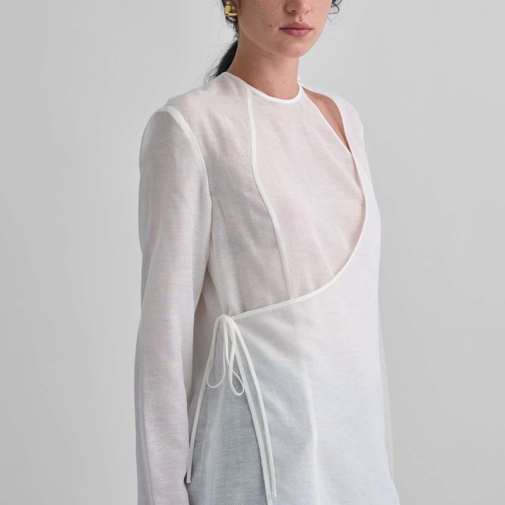 Future Present - MAME KUROGOUCHI | Botanical Motif Sheer Top