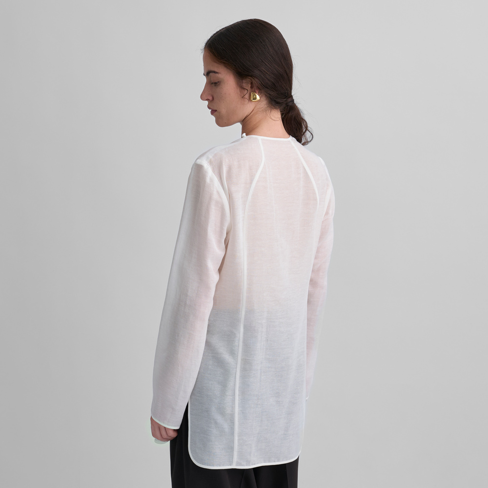 Future Present - MAME KUROGOUCHI | Botanical Motif Sheer Top
