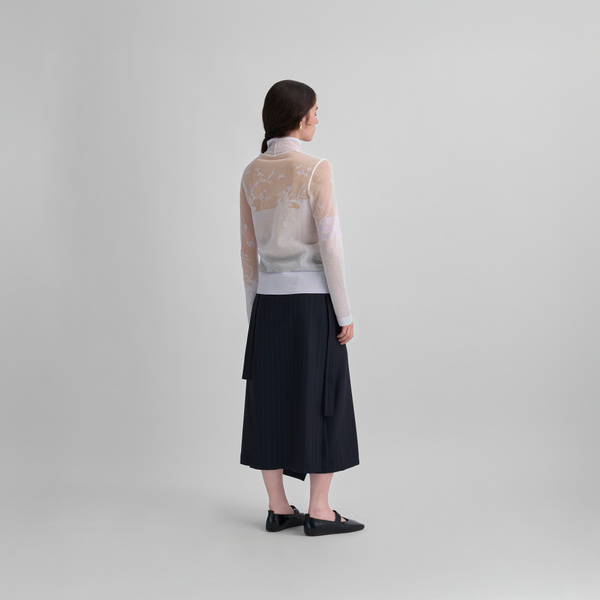 大人気☆【Mame Kurogouchi】Sheer Draping Knitted Skirt Sheer Draping Knitted Skirt - light green - Mame Kurogouchi