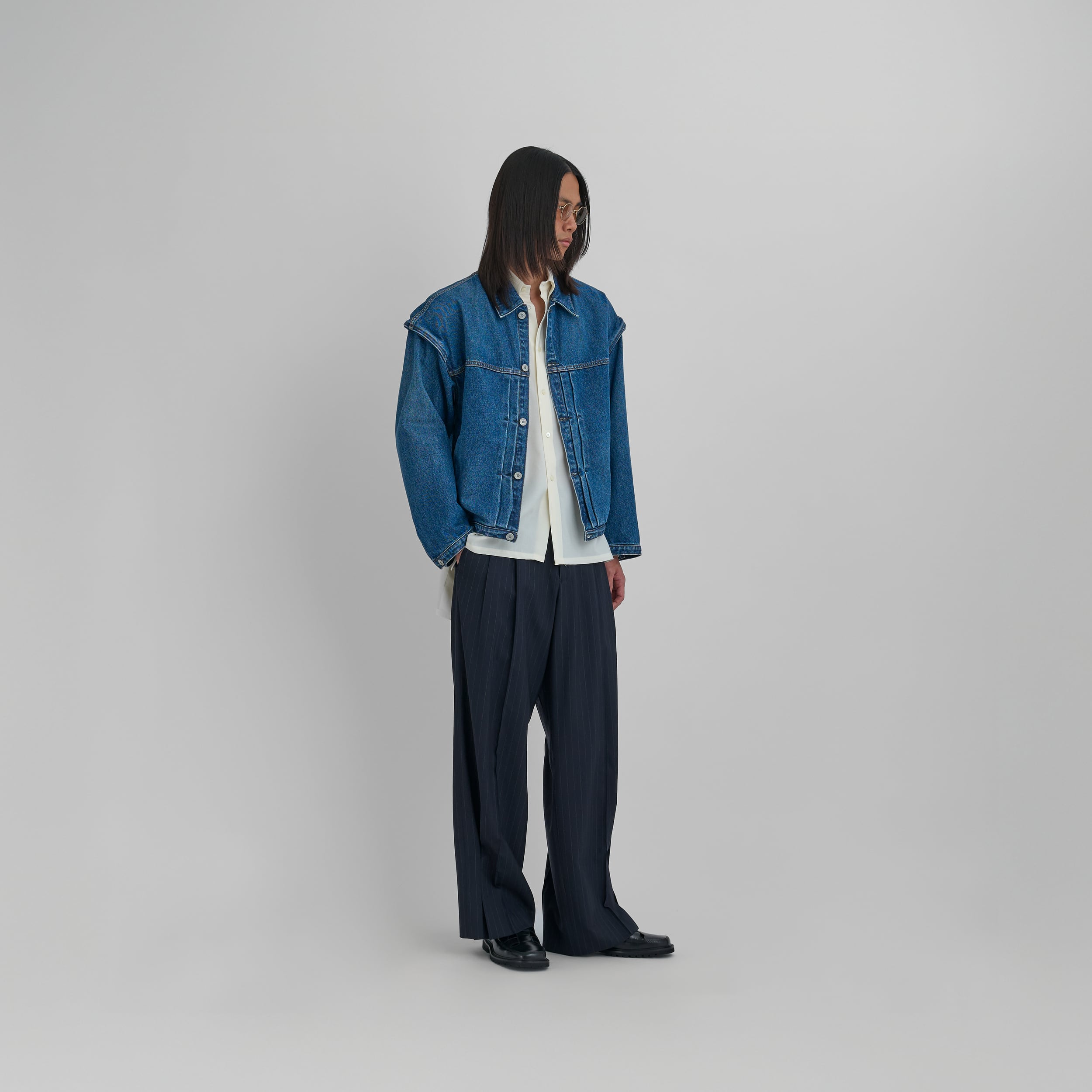 Future Present - KURO | Power Shoulder Denim Jacket