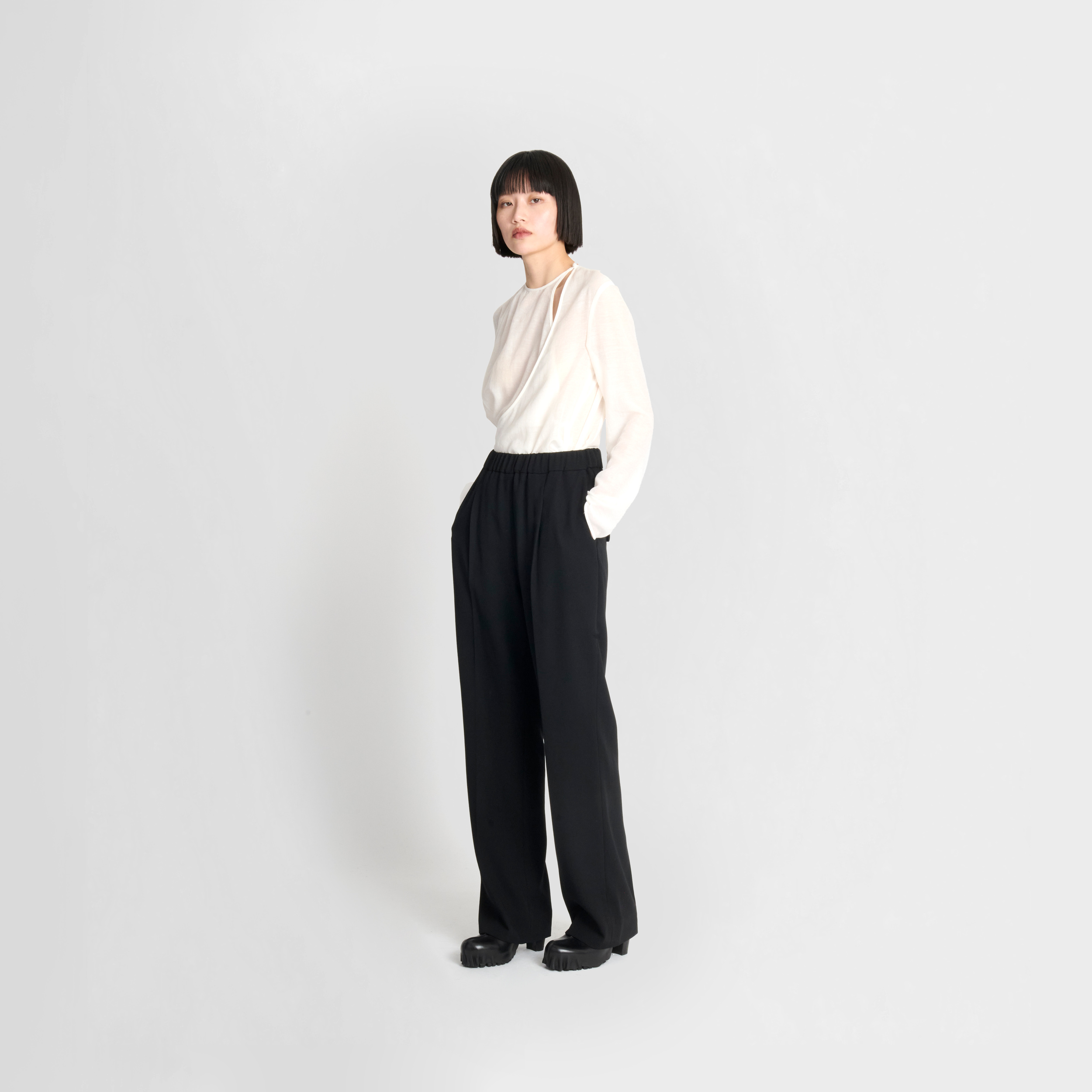 Future Present - MAME KUROGOUCHI | Wool Venetian Trousers
