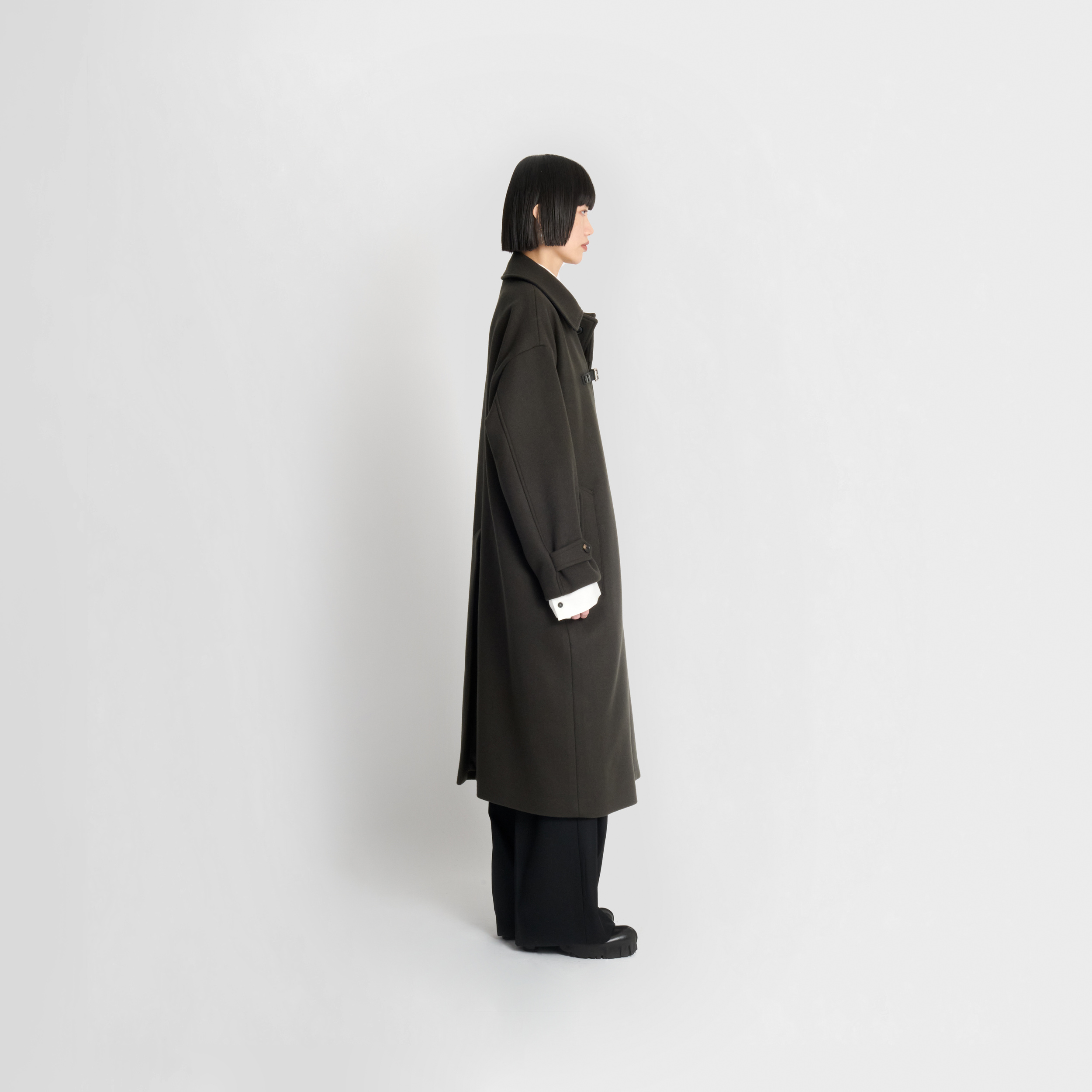 Future Present - YOKE | Wool Melton Big Balmacaan Coat