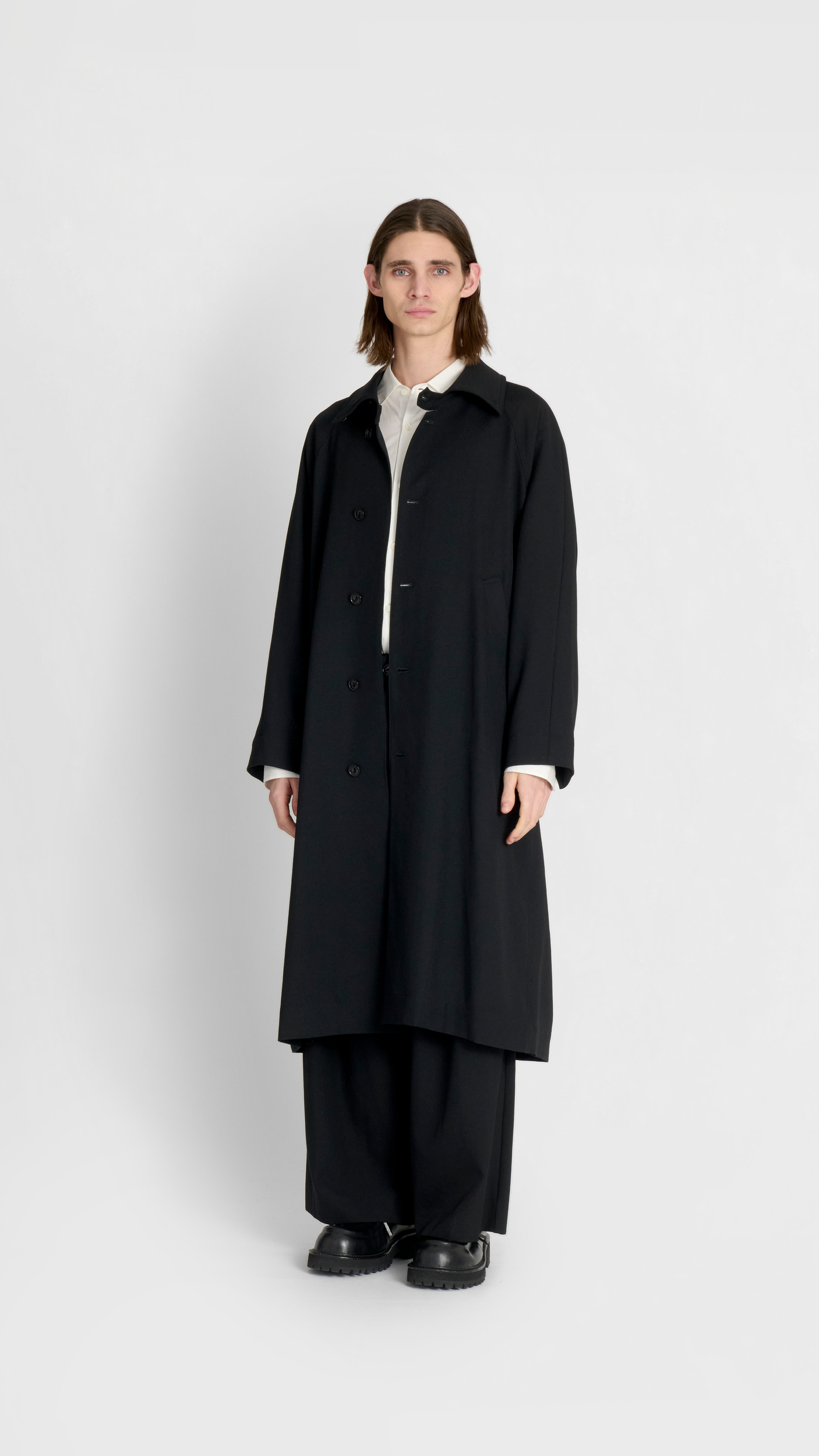 Future Present - JIEDA | Leather Collar Fade Overcoat
