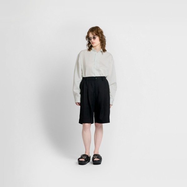 Future Present - YOKE | Tropical Wool Wide Leg Easy Shorts