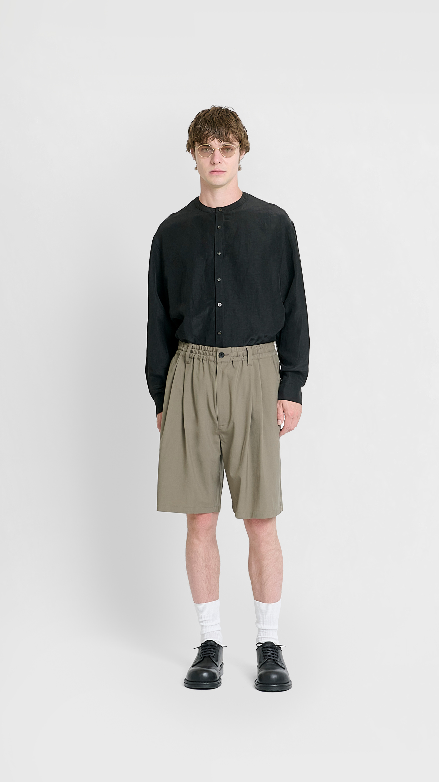 パンツ YOKE WOOL TROPICAL WIDE-LEG EASY SHORTS Future Present - YOKE | Tropical Wool Wide Leg Easy Shorts