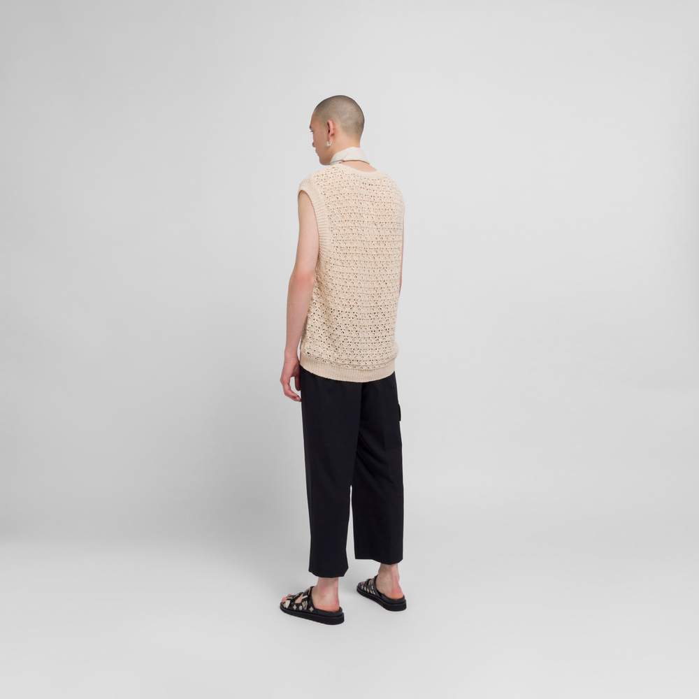 【perverze】 layerd knit vest Lambs-wool Layered Knit Vest/Beige｜PERVERZE | パーバーズの