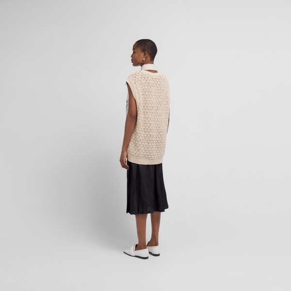 【perverze】 layerd knit vest Lambs-wool Layered Knit Vest/Beige｜PERVERZE | パーバーズの