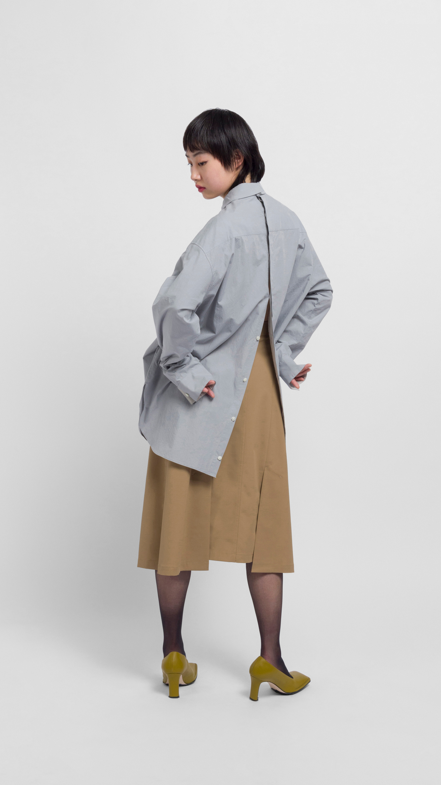 stein 19ss OVERSIZED DOWN PAT COAT 身長の異なる4人が「HUMBIE LONG 
