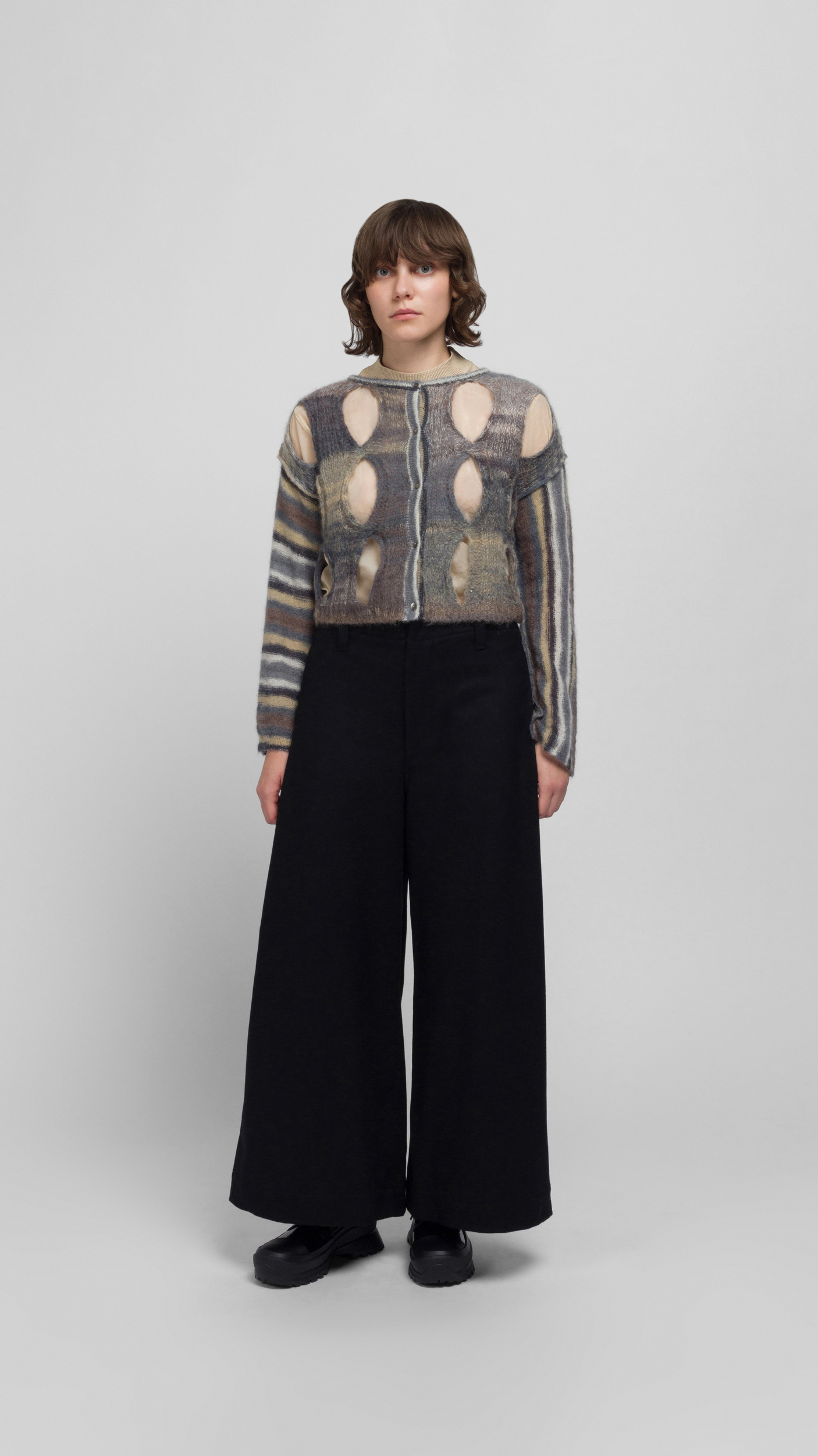 PERVERZE Double Mohair Cropped Top ブラック PERVERZE Double Mohair Cropped Top ブラック - トップス在庫 処分 セール