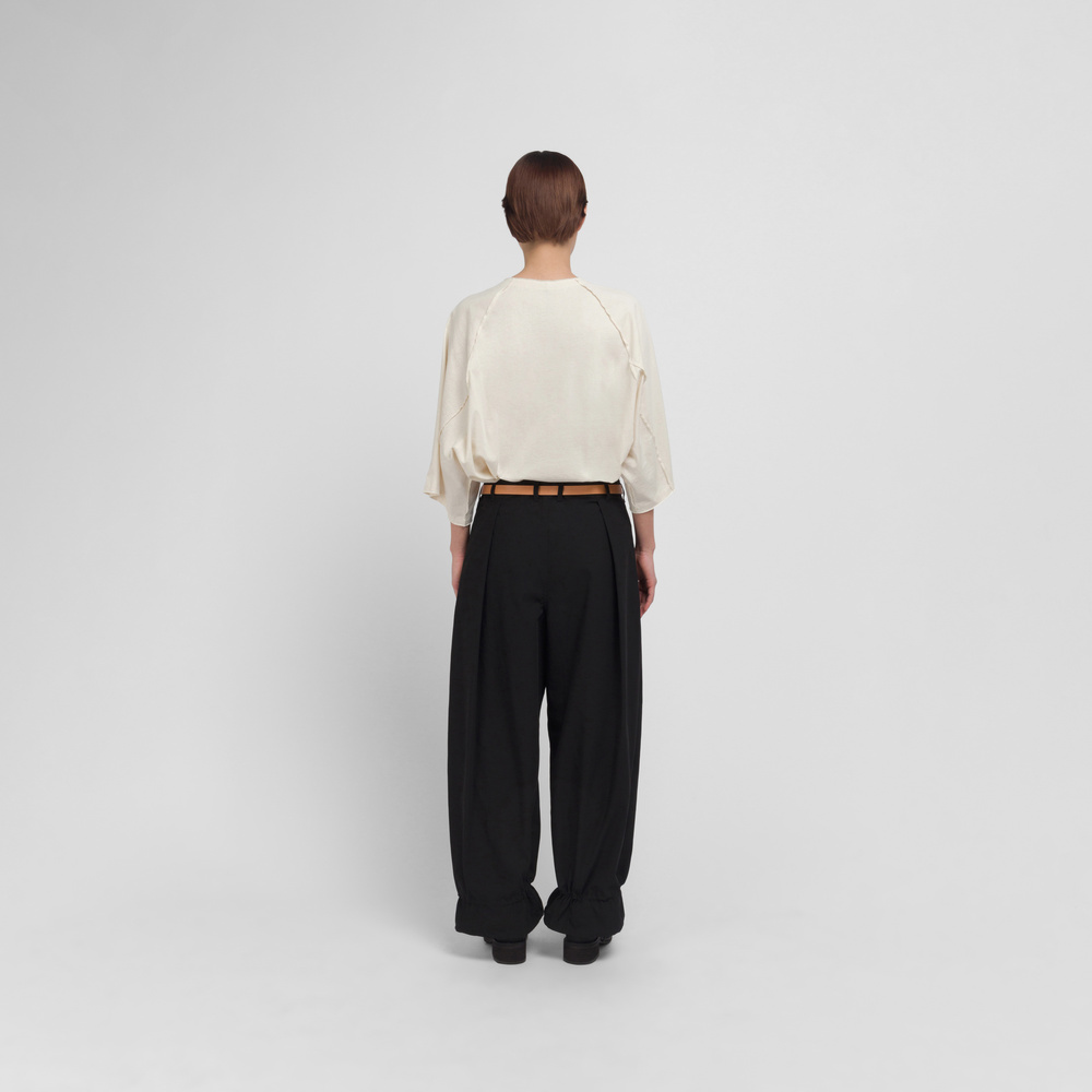 【pelleq】Shirring striped trousers pelleq 