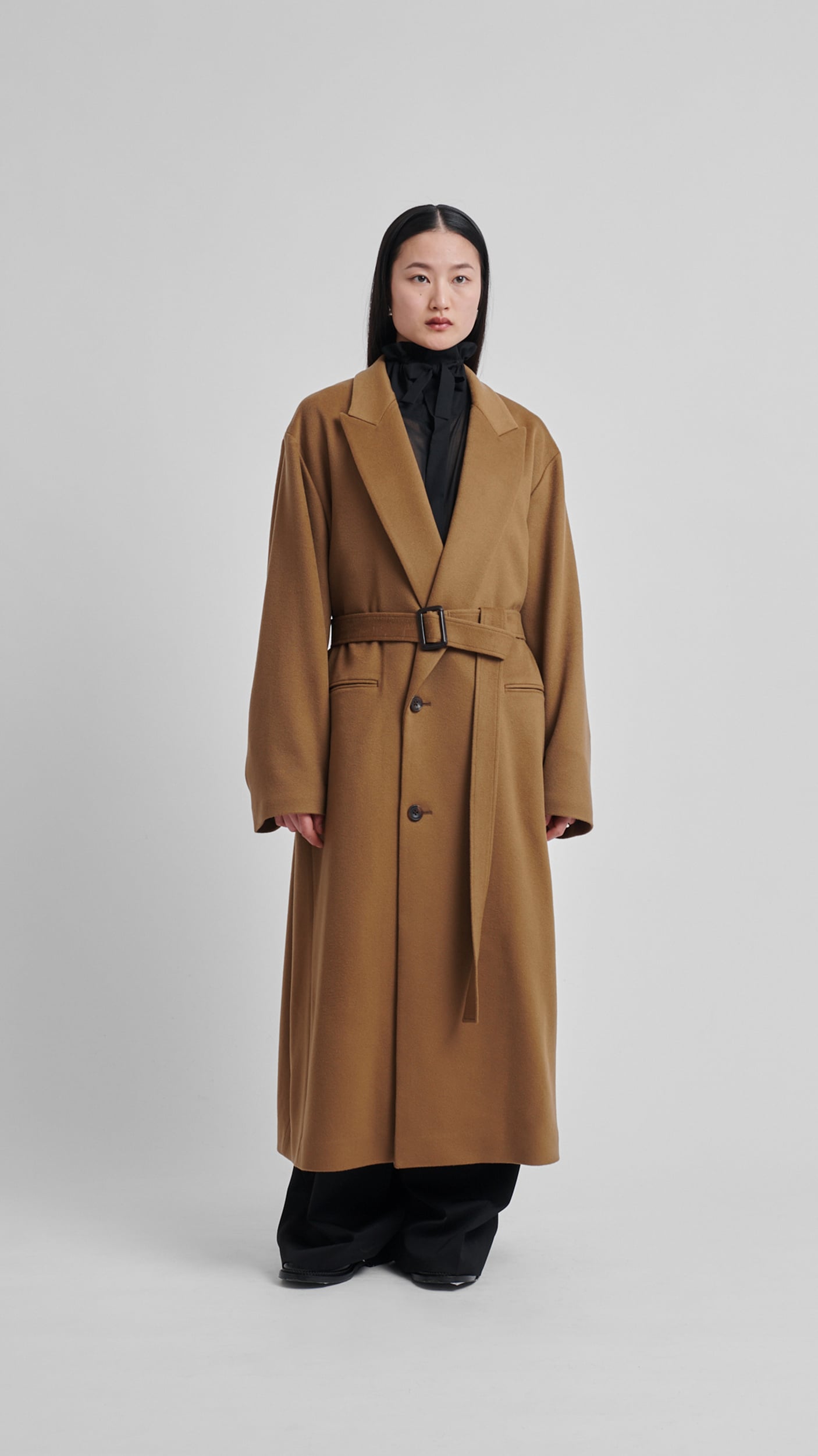 Future Present - STEIN | Wool Cashmere Beaver Peak Lapel Coat