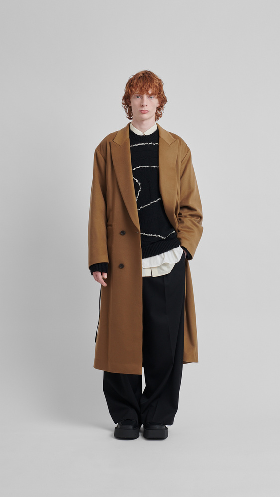 Future Present - STEIN | Wool Cashmere Beaver Peak Lapel Coat