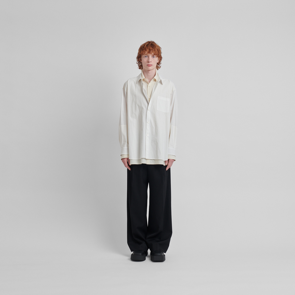 stein OVERSIZED LAYERED SHIRT BLACK Sサイズ OVERSIZED LAYERED SHIRT #NAVY CHECK [ST.547-2] _ stein