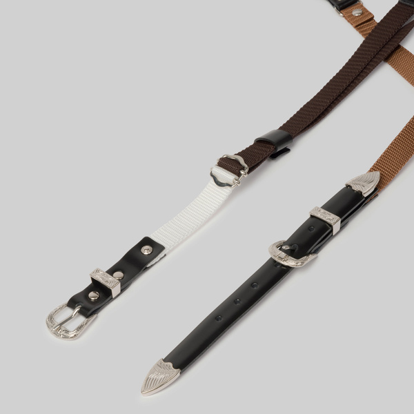 小物 TOGA PULLA Leather nylon tape belt Future Present - TOGA PULLA | LEATHER NYLON TAPE BELT