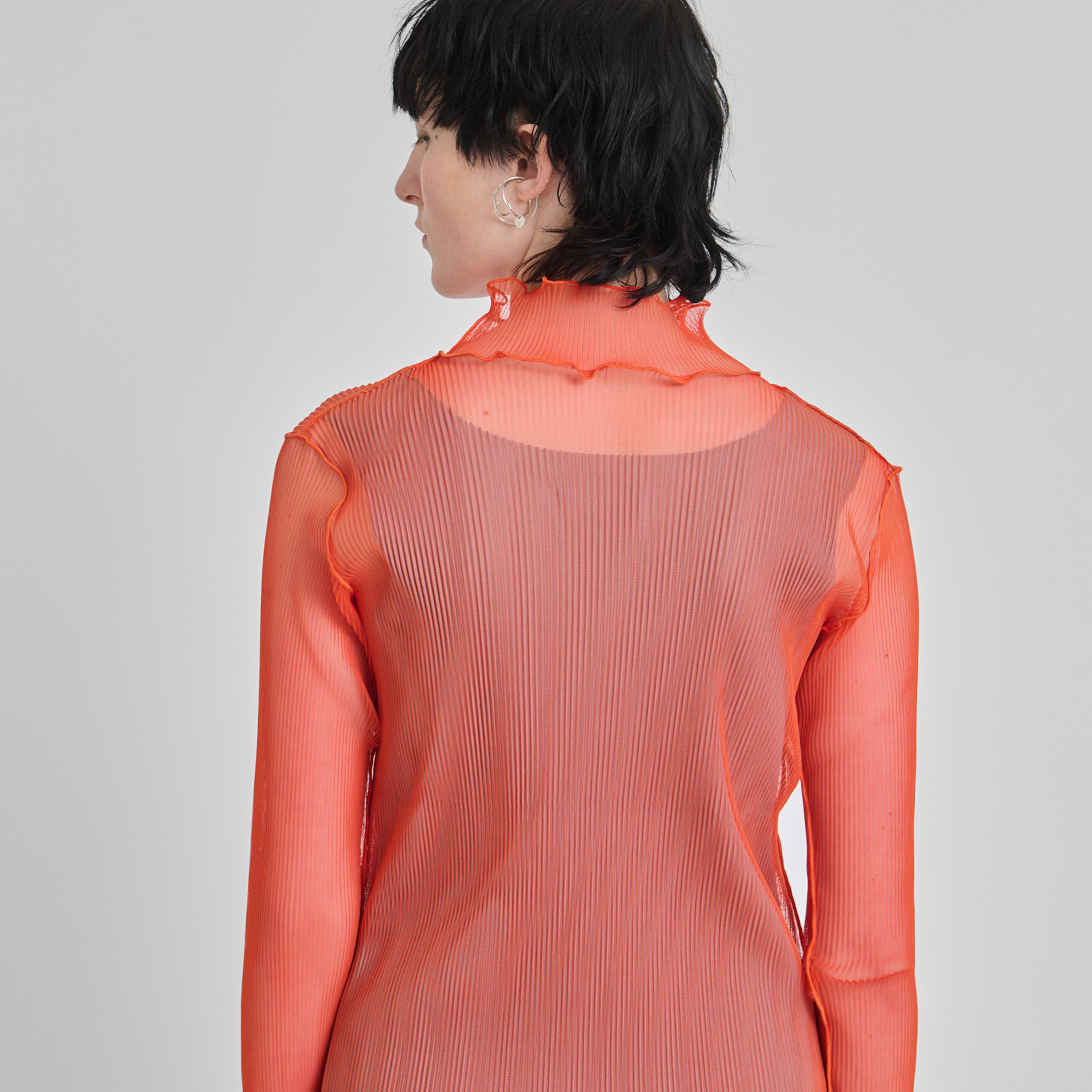 knee length dresses for ladies Kotohayokozawa Todo Sheer Layered Short Sleeve Dress Dk.Green  OKURA